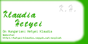 klaudia hetyei business card